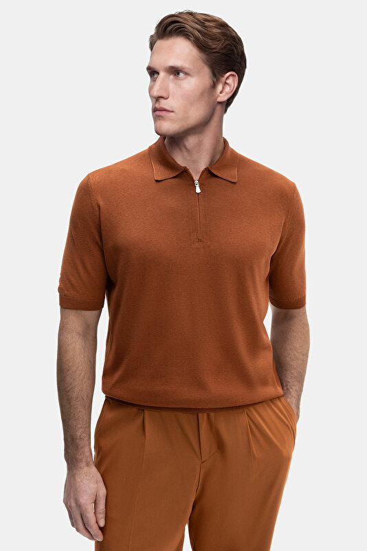 ORANGE POLO NECK SHORT SLEEVE TSHIRT 4