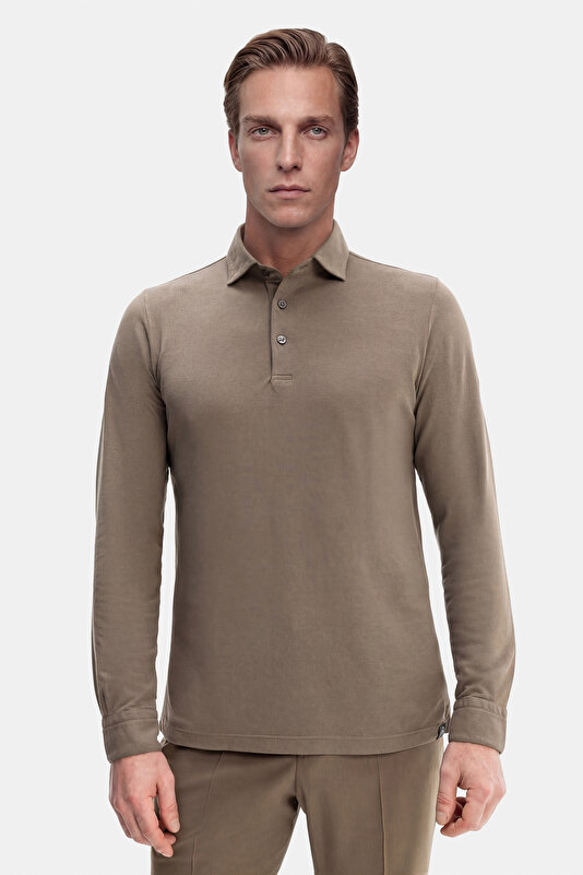 POLO YAKA UZUN KOL KOTON T-SHIRT 4