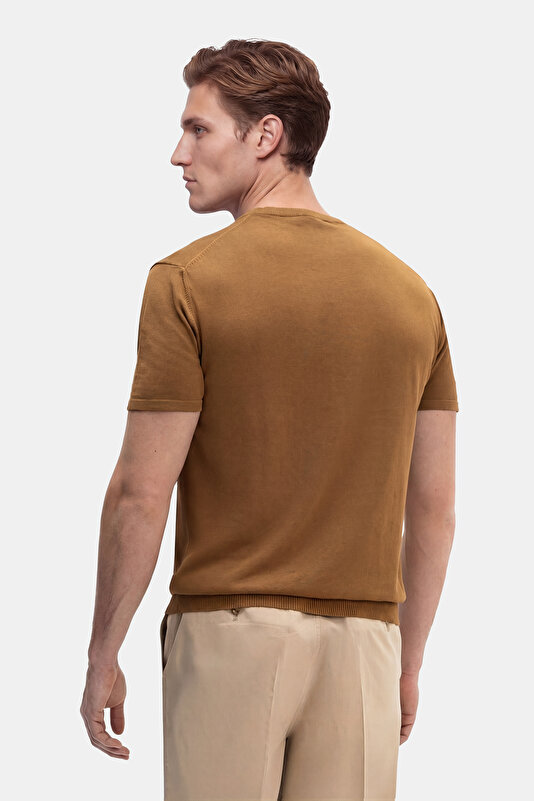 DARK ORANGE POLO NECK SHORT SLEEVE TSHIRT 2