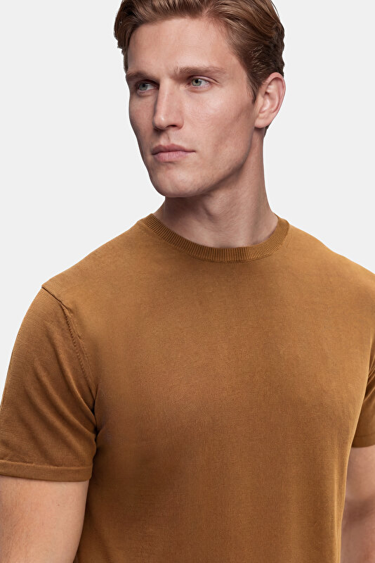 DARK ORANGE POLO NECK SHORT SLEEVE TSHIRT 3