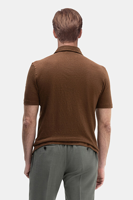BROWN BICYCLE COLLAR SHORT SLEEVE TSHIRT 2