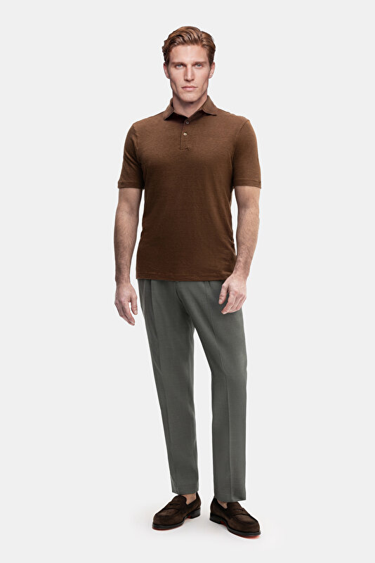 BROWN BICYCLE COLLAR SHORT SLEEVE TSHIRT 3