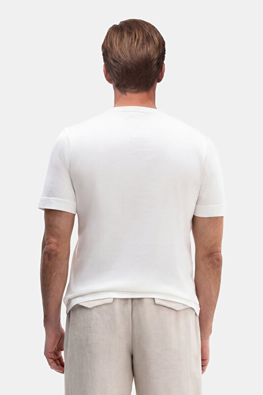 BİSİKLET YAKALI KISA KOL KOTON-İPEK TSHIRT 2