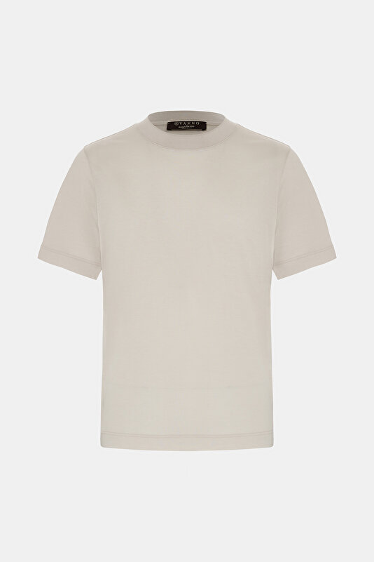 BİSİKLET YAKALI KISA KOL KOTON-İPEK TSHIRT 4