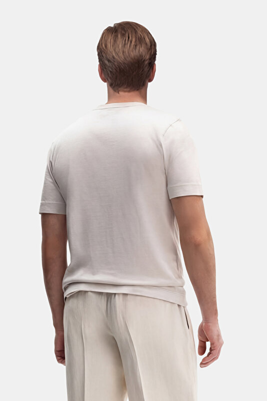 BİSİKLET YAKALI KISA KOL KOTON-İPEK TSHIRT 2