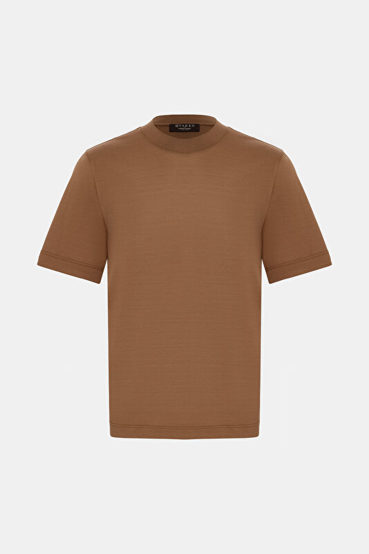 BİSİKLET YAKALI KISA KOL KOTON-İPEK TSHIRT 4