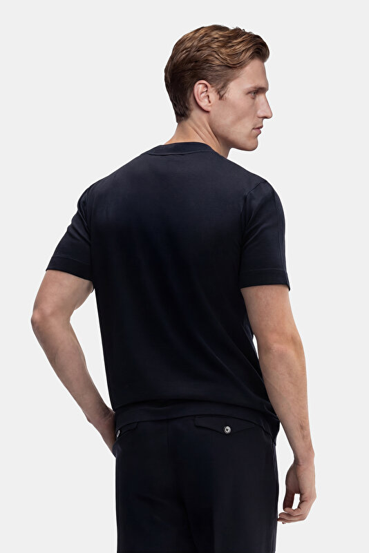 BİSİKLET YAKALI KISA KOL KOTON-İPEK TSHIRT 2