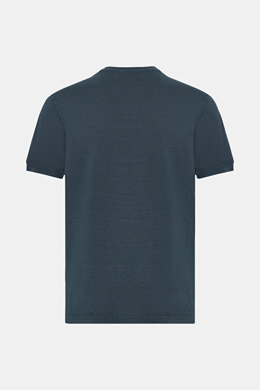 BİSİKLET YAKALI KISA KOL KETEN T.SHIRT 2