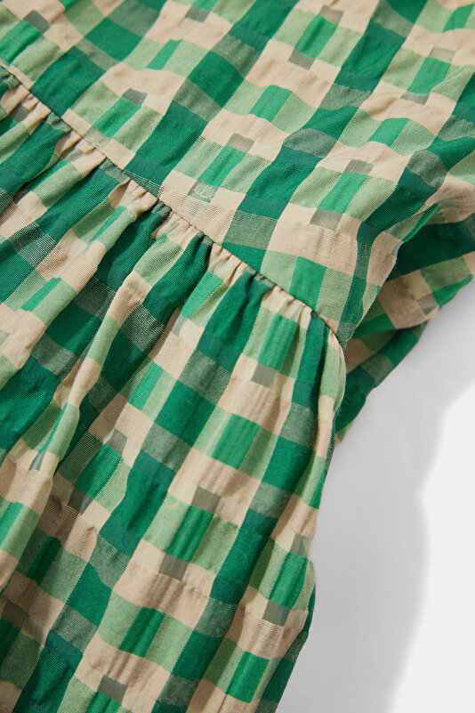 green and navy blue dress Navy Blue Checks Handspun Cotton Circular Strap Maxi Dress 32