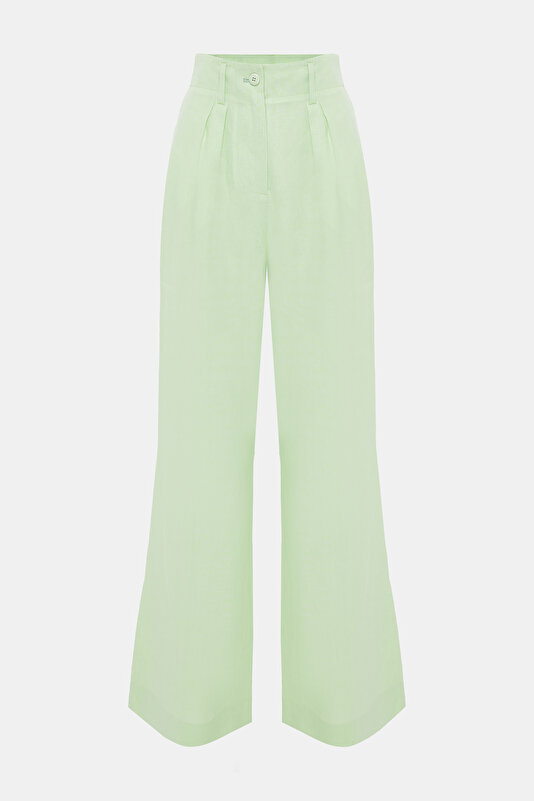 LIGHT GREEN WIDE LEG TROUSERS 4