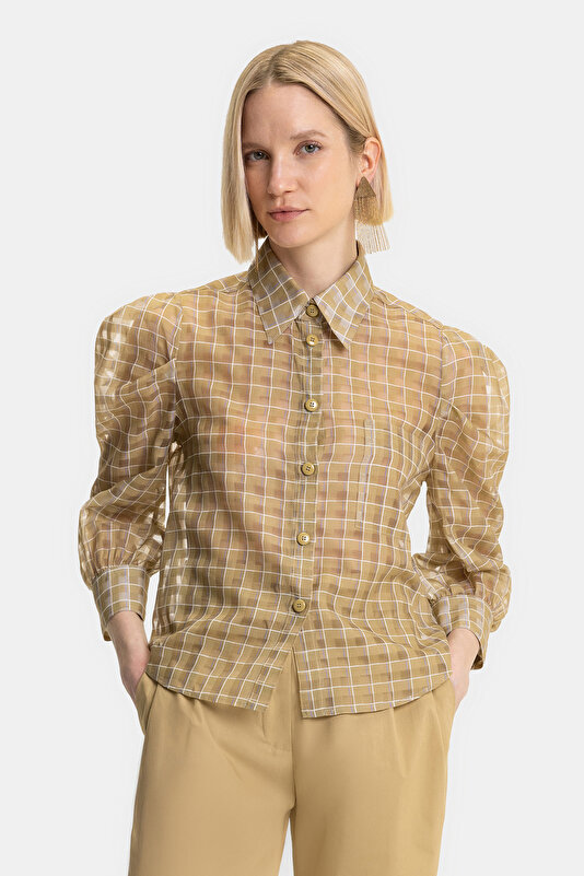 BLUE 3/4 SLEEVES SHIRT