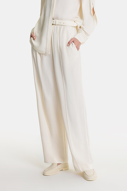 ECRU WIDE LEG TROUSERS 2