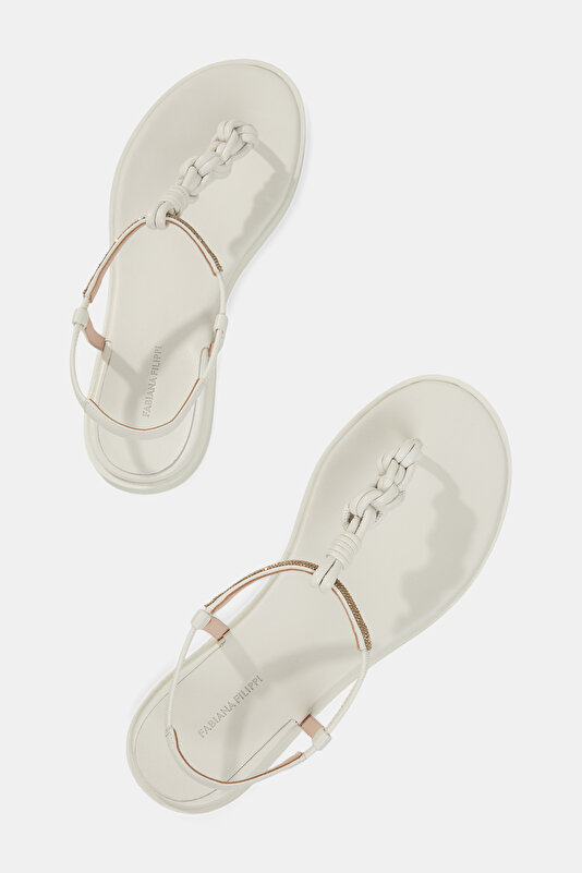 ECRU LEATHER SANDALS 4