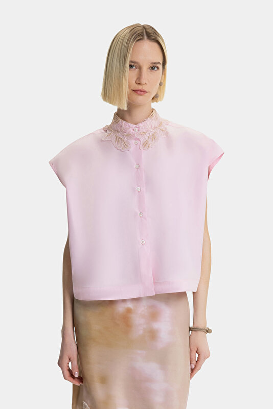 BEIGE SHORT SLEEVE SHIRT