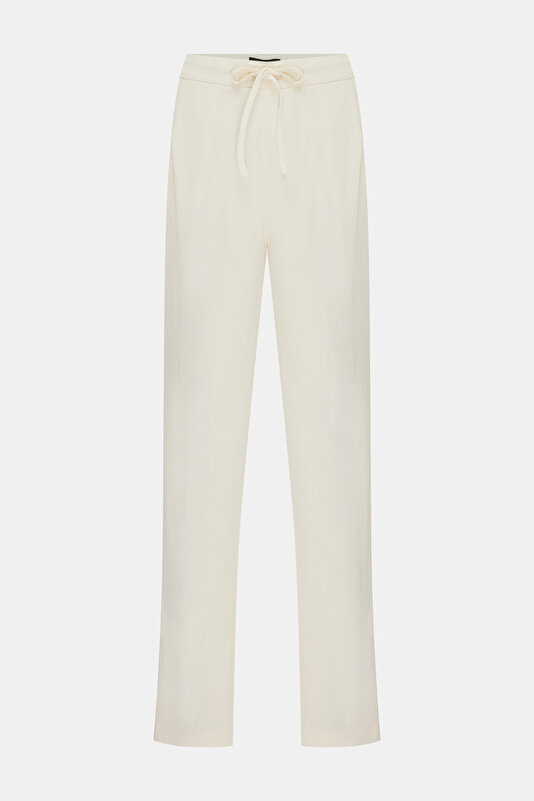 ECRU WIDE LEG TROUSERS