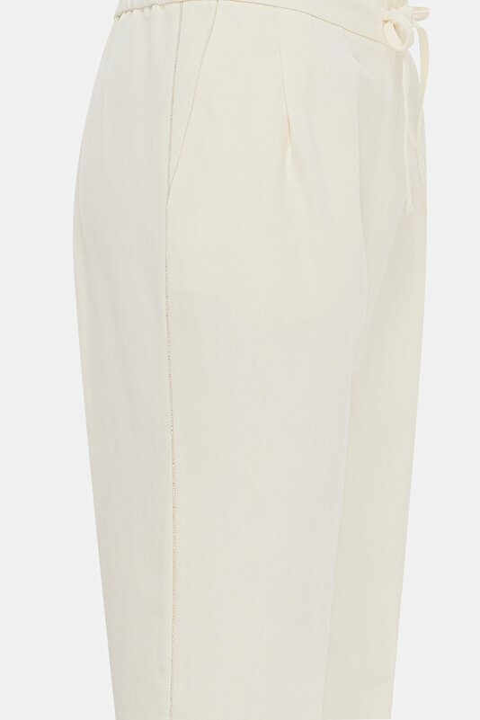ECRU WIDE LEG TROUSERS 3