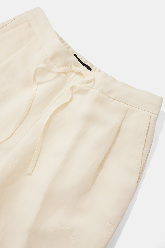 ECRU WIDE LEG TROUSERS 4