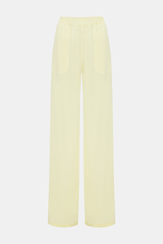 YELLOW WIDE LEG TROUSERS 4