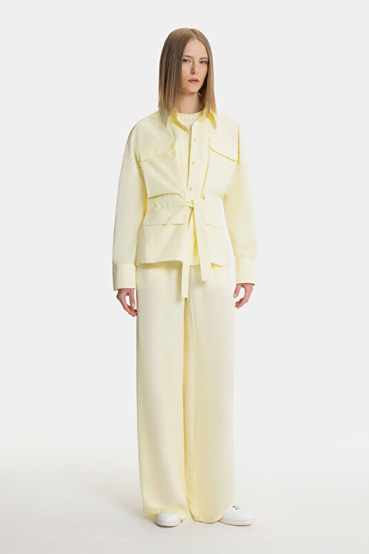 YELLOW WIDE LEG TROUSERS