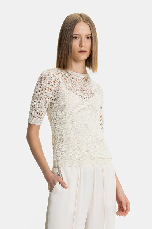 ECRU BASIC / ROUND NECKLINE TRICOT