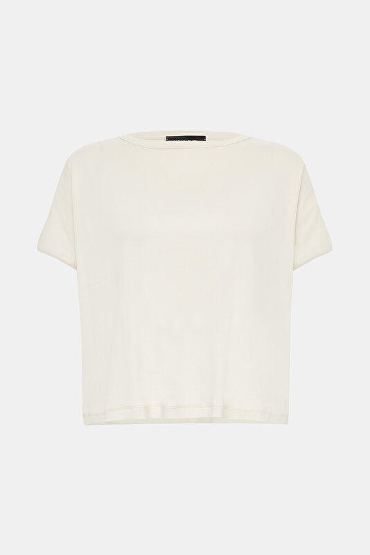 ECRU BASIC / ROUND NECKLINE SHORT SLEEVE TSHIRT 4