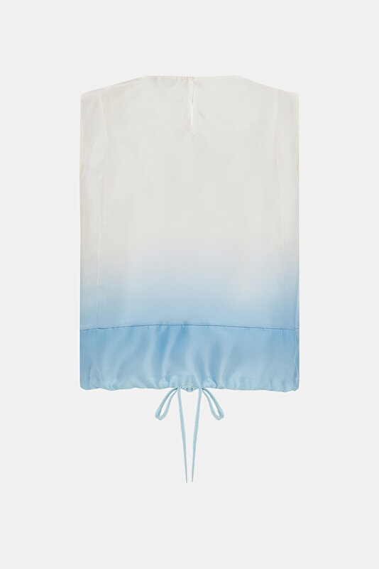 BLUE SLEEVELESS BLOUSE 2