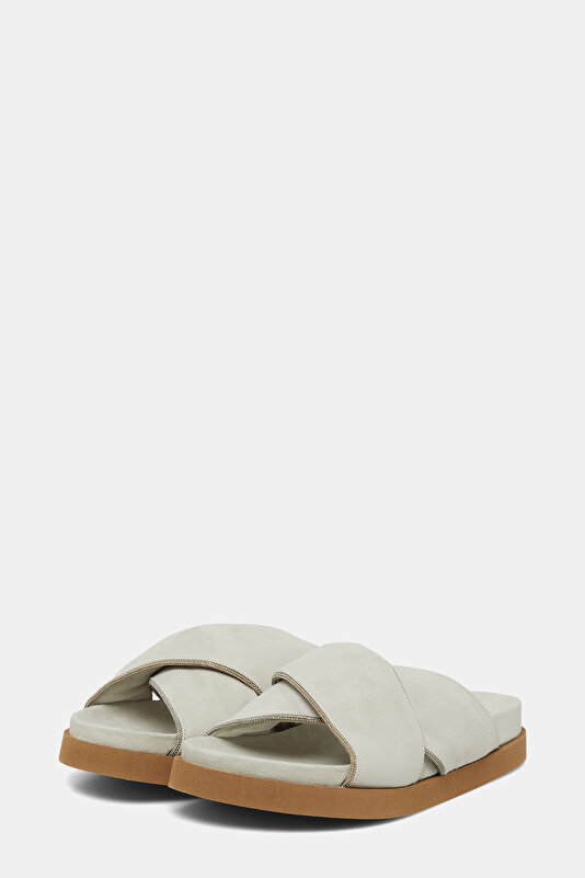GREY LEATHER SLIPPER 2
