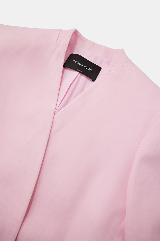PINK SURPLICE NECKLINE (CROSS-OVER NECKLINE) JACKET 3