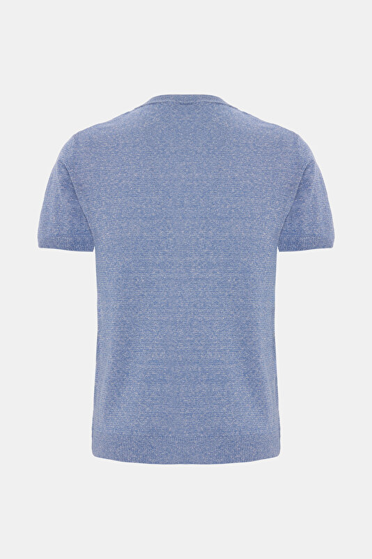 BİSİKLET YAKALI KISA KOL MELANJLI TRİKO T-SHIRT 2