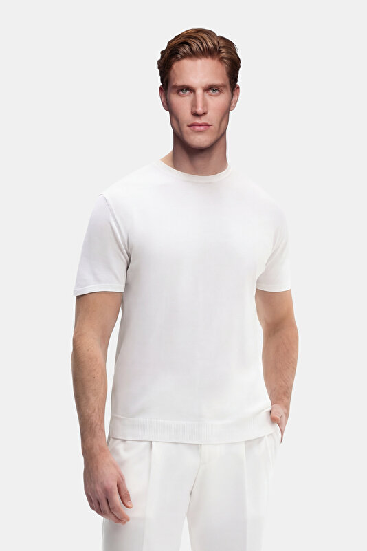 BİSİKLET YAKALI KISA KOL KOTON KREP TRİKO TSHIRT