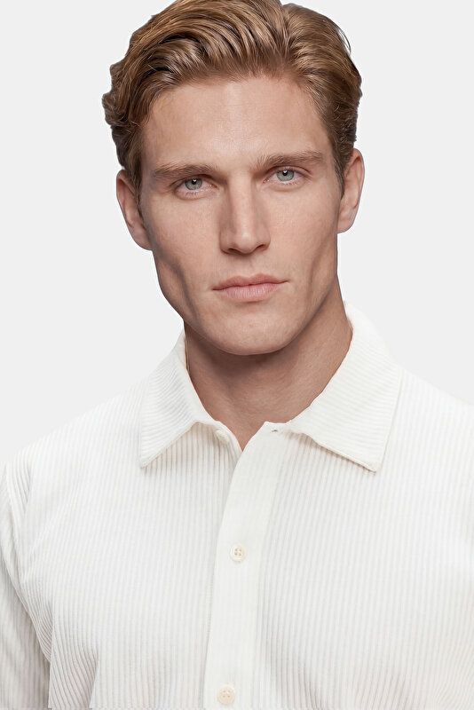 ÖNÜ DÜĞMELİ FİTİLLİ KISA KOL OVERSHIRT 3