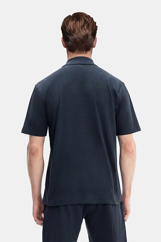 ÖNÜ DÜĞMELİ FİTİLLİ KISA KOL OVERSHIRT 2