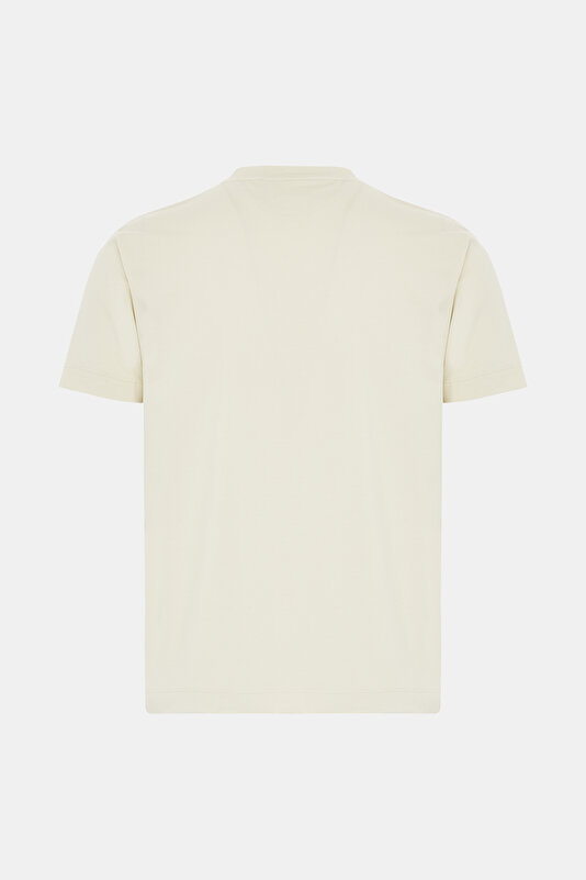 LIGHT BEIGE BICYCLE COLLAR SHORT SLEEVE TSHIRT 2