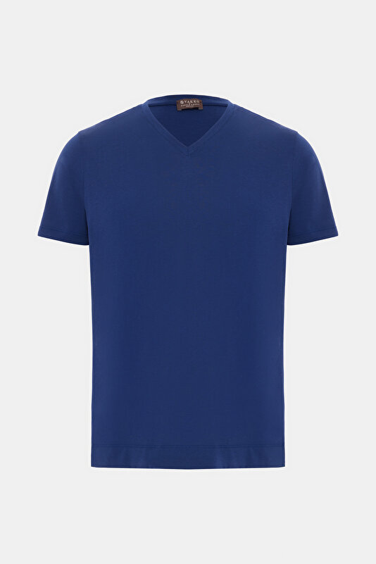 V YAKALI KISA KOL T-SHIRT