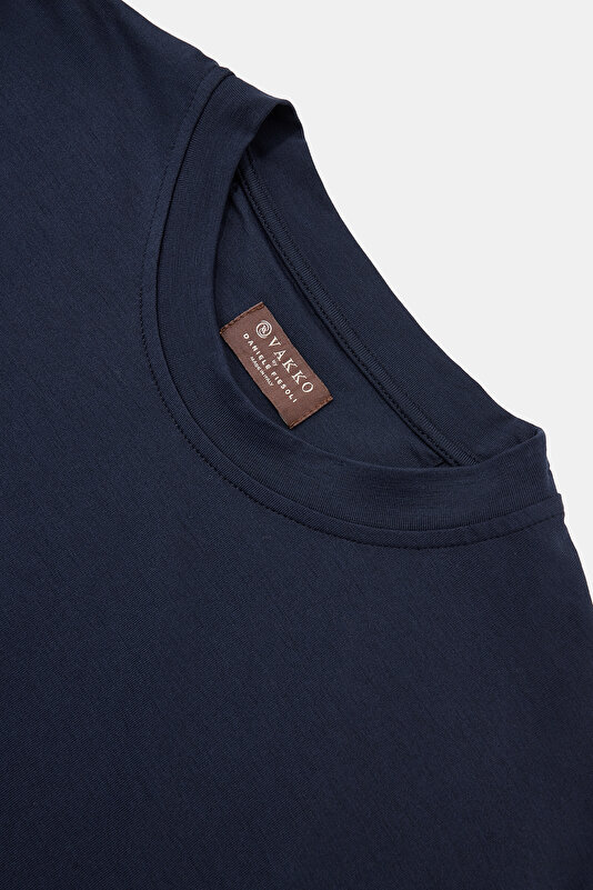NAVY BLUE BICYCLE COLLAR SHORT SLEEVE TSHIRT 3