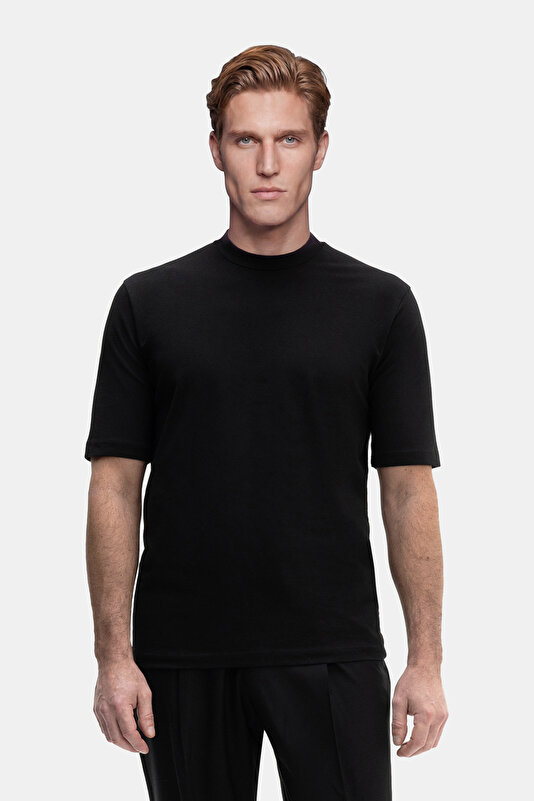 BLACK BICYCLE COLLAR SHORT SLEEVE TSHIRT