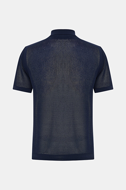 FERMUARLI POLO YAKA FİLE ÖRGÜ TRİKO T-SHIRT 2