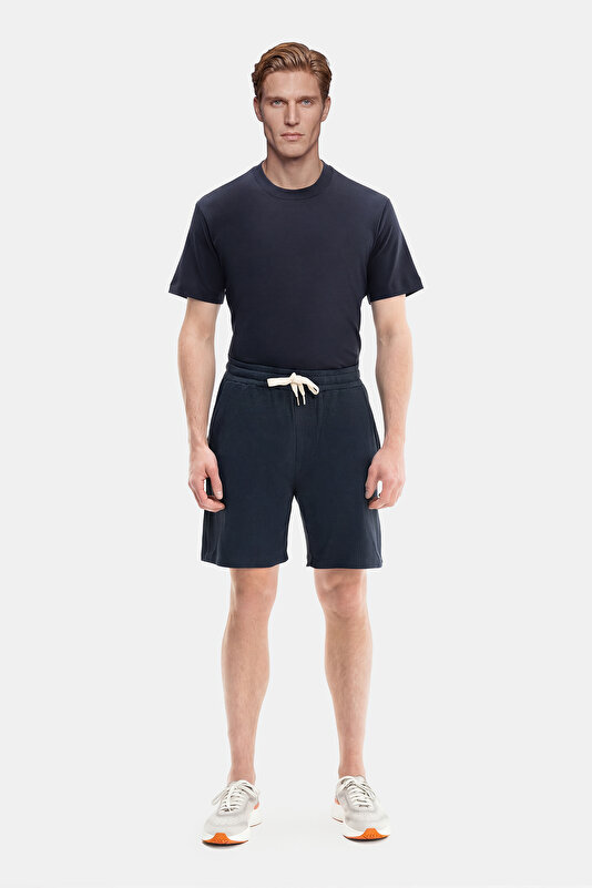 NAVY BLUE CORDED SHORTS