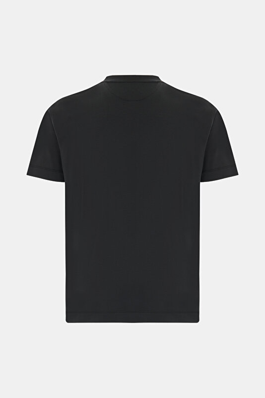 BİSİKLET YAKALI KISA KOL İPEK PAMUK T-SHIRT 2