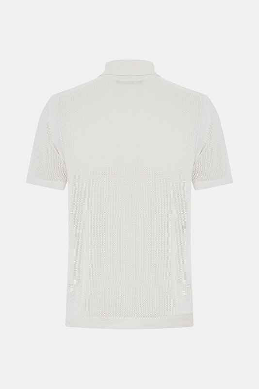 FERMUARLI POLO YAKA FİLE ÖRGÜ TRİKO T-SHIRT 2