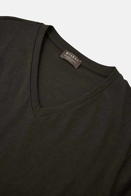 V YAKALI KISA KOL T-SHIRT 3