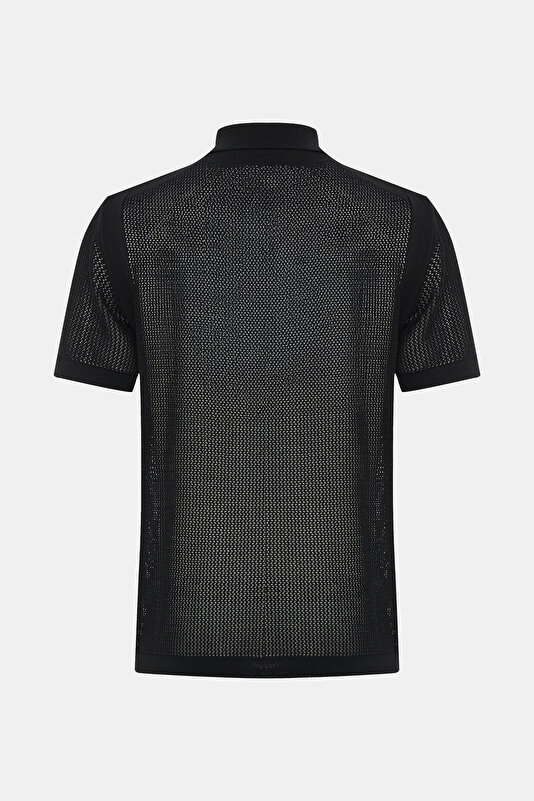 FERMUARLI POLO YAKA FİLE ÖRGÜ TRİKO T-SHIRT 2