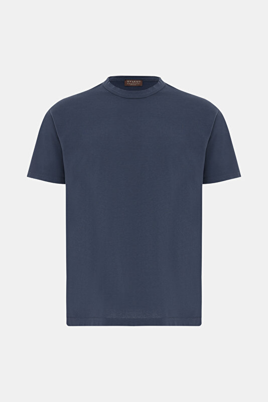 NAVY BLUE BICYCLE COLLAR SHORT SLEEVE TSHIRT