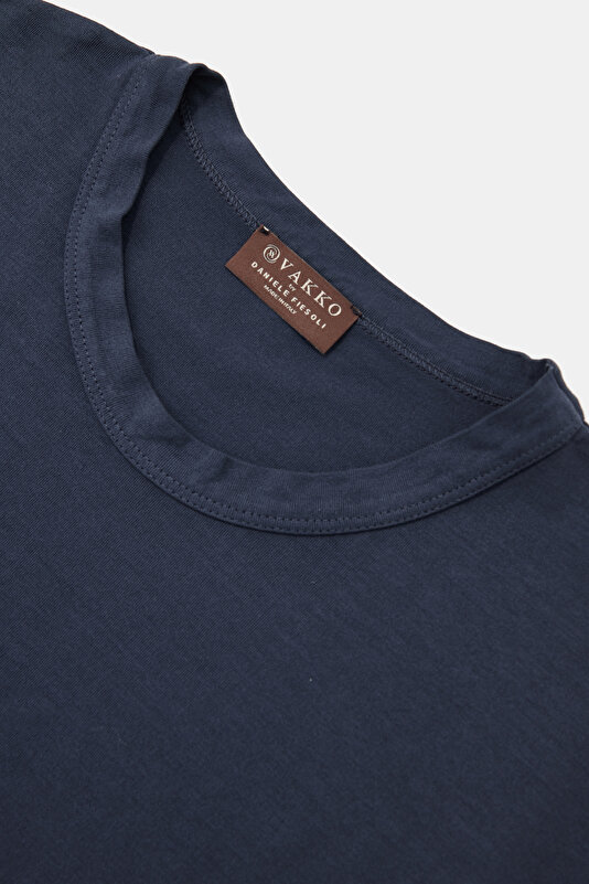 NAVY BLUE BICYCLE COLLAR SHORT SLEEVE TSHIRT 3