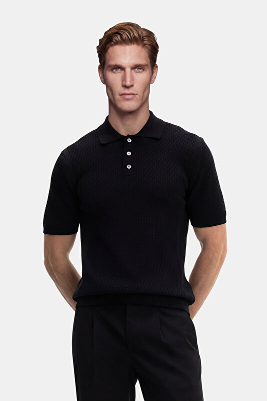 POLO YAKA KISA KOL JAKARLI TRİKO TSHIRT