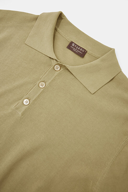 POLO YAKA UZUN KOL KOTON KREP TRİKO T.SHIRT 3