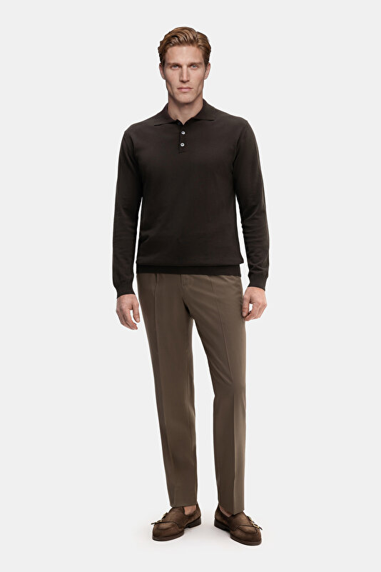 BROWN POLO NECK LONG SLEEVE TSHIRT 4