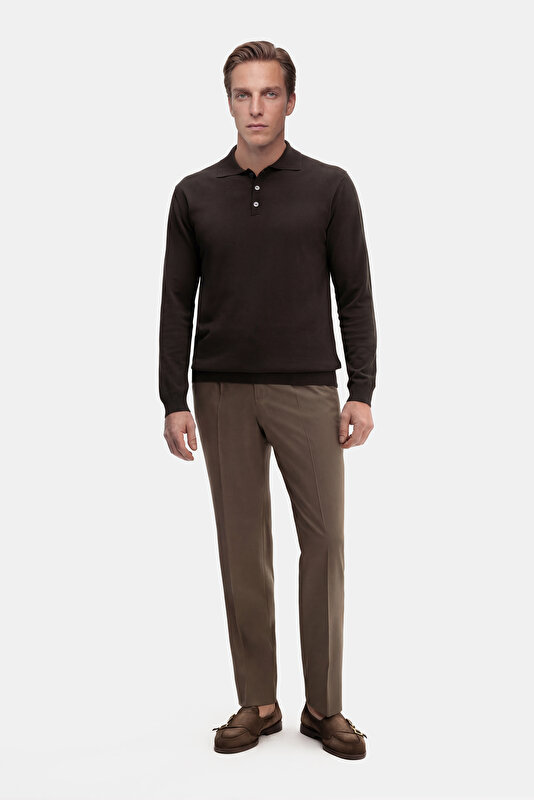 BROWN POLO NECK LONG SLEEVE TSHIRT 4