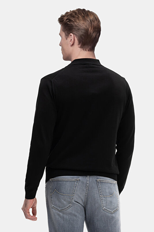 BLACK POLO NECK LONG SLEEVE TSHIRT 2