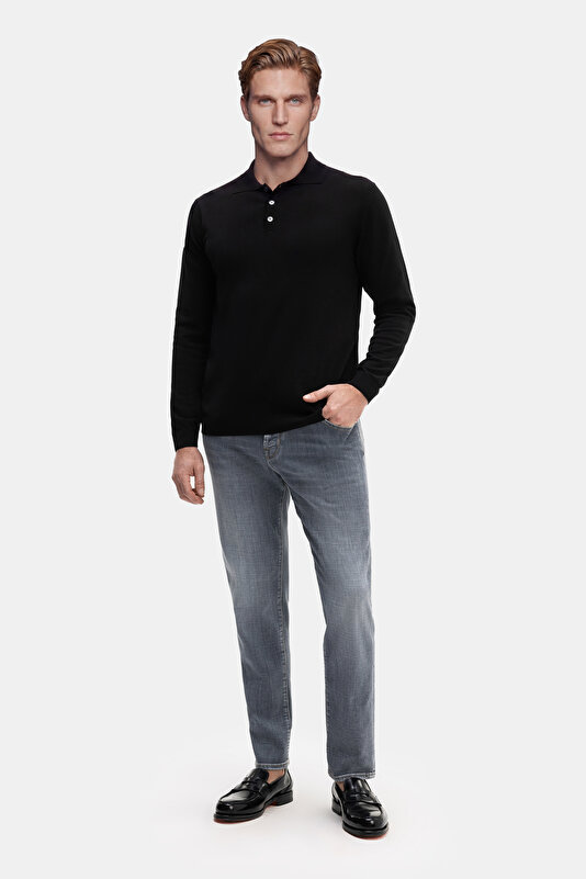 BLACK POLO NECK LONG SLEEVE TSHIRT 4